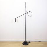 Lampadaire vintage en métal noir, Espagne, 1980
