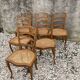 Series of 6 Louis XV chairs in cannage