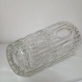 Chiseled glass vase, "round and striped" patterns