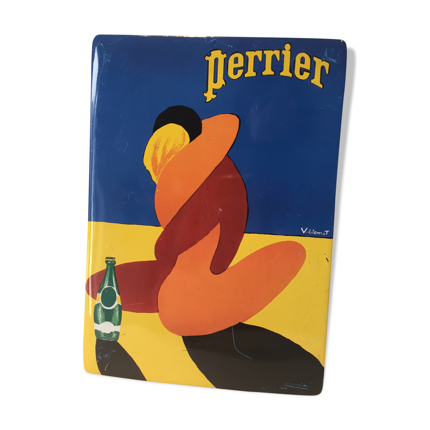 Enamelled plate perrier 21 x 15 cm