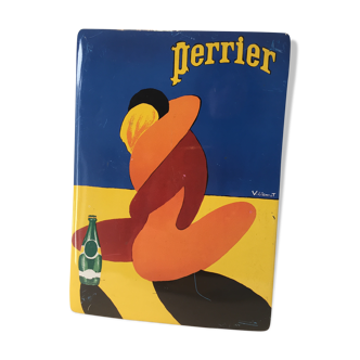 Enamelled plate perrier 21 x 15 cm