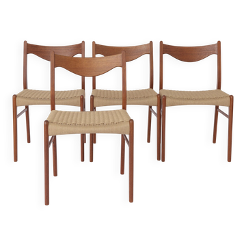 Set of 4 Arne Wahl Iversen Dining Chairs, Danish Mid Century Modern, 1960s