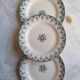 3 plates in earthenware iron earth model Boulogne blue crockery chic nineteenth century