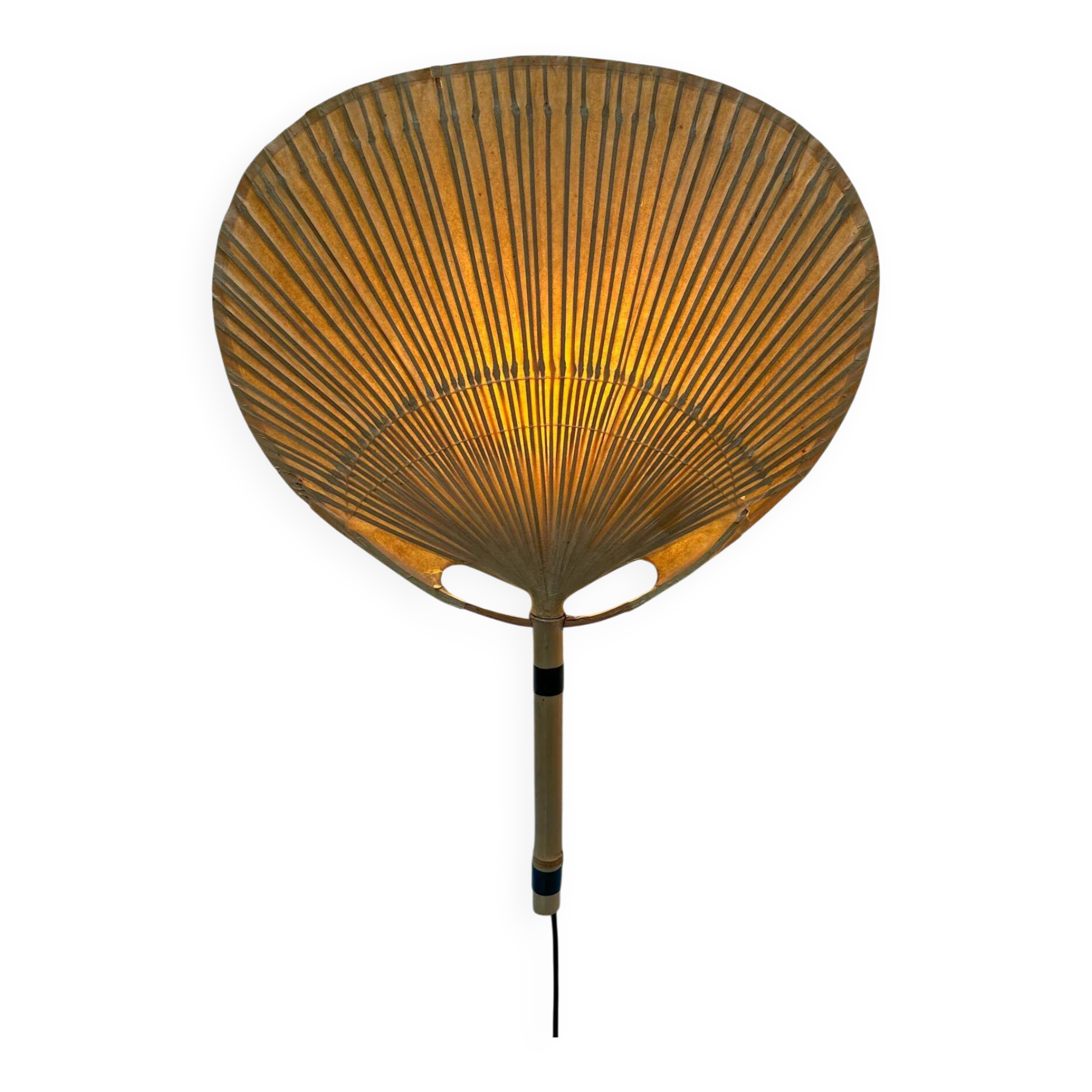 1970s Vintage Ingo Maurer for M-Design Uchiwa III Bamboo Wall Light