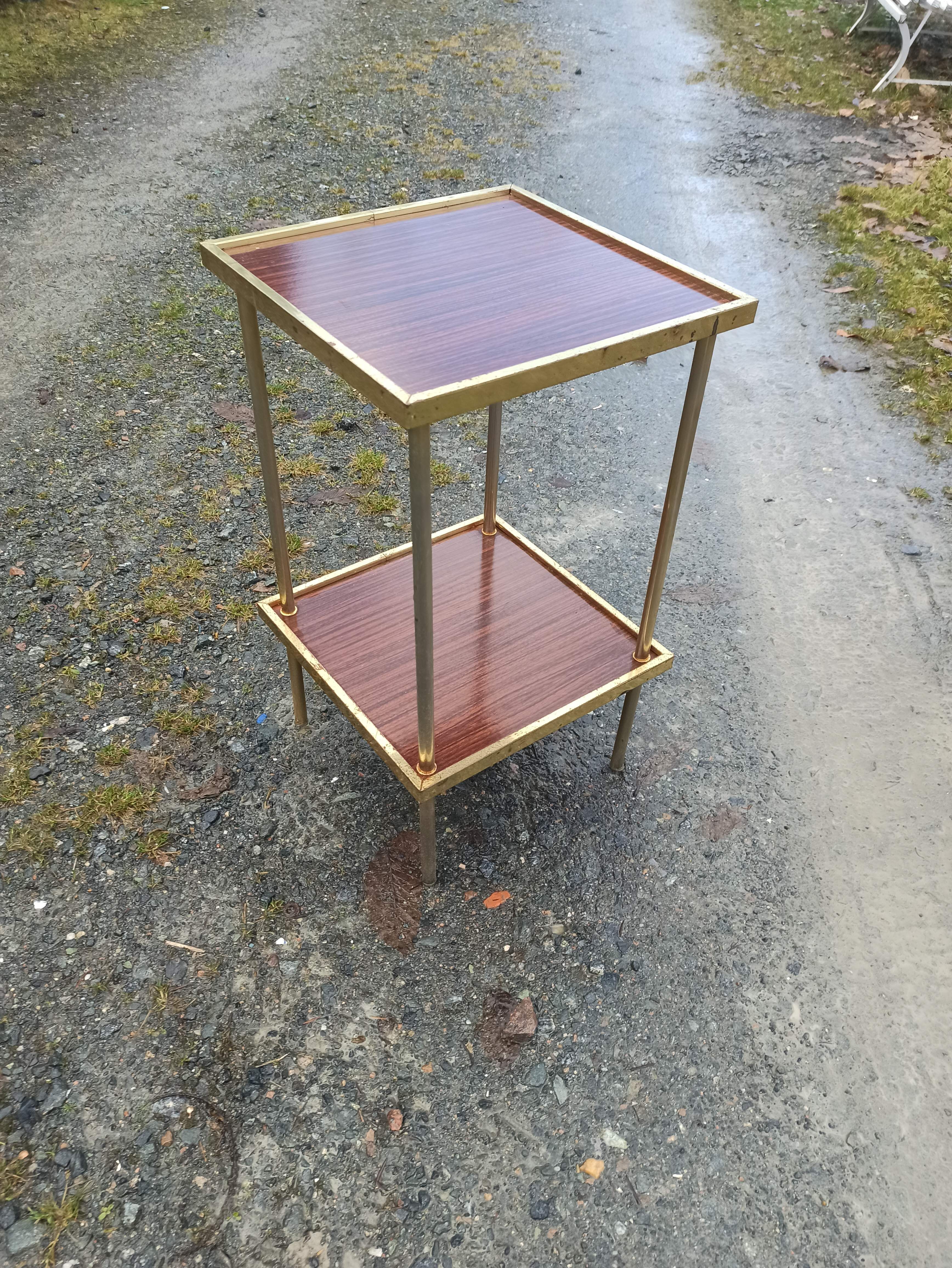 Gold chrome formica shelf harness