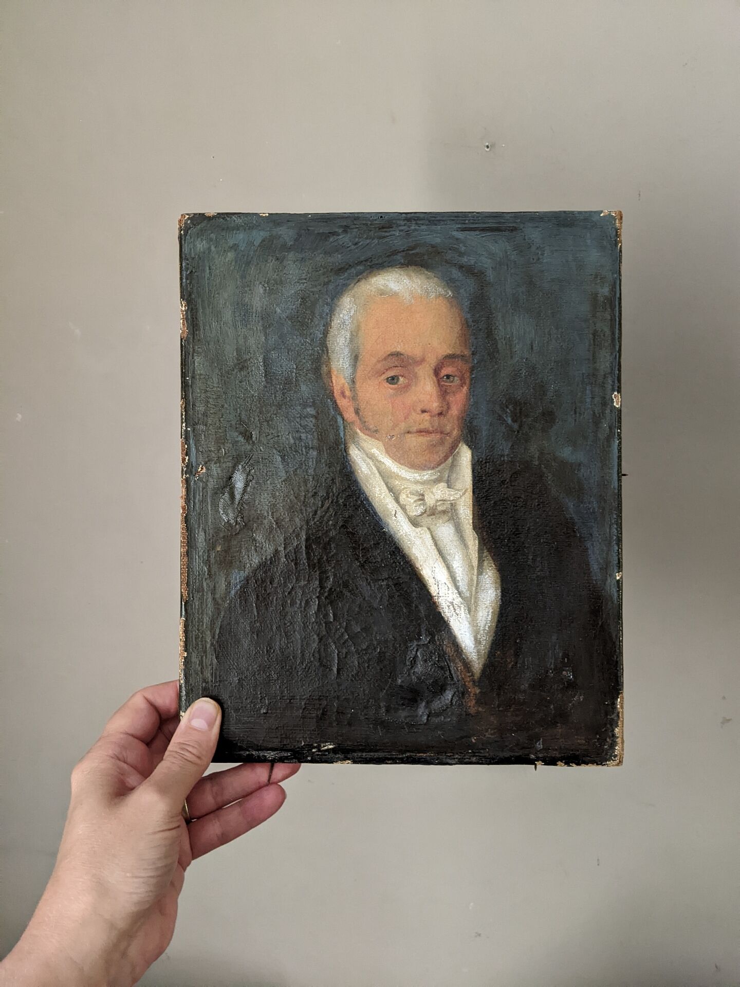 Old portrait oil on canvas country decoration