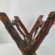 Vintage brutalist magazine rack 1970 wood & vine branch 70s 1970s year