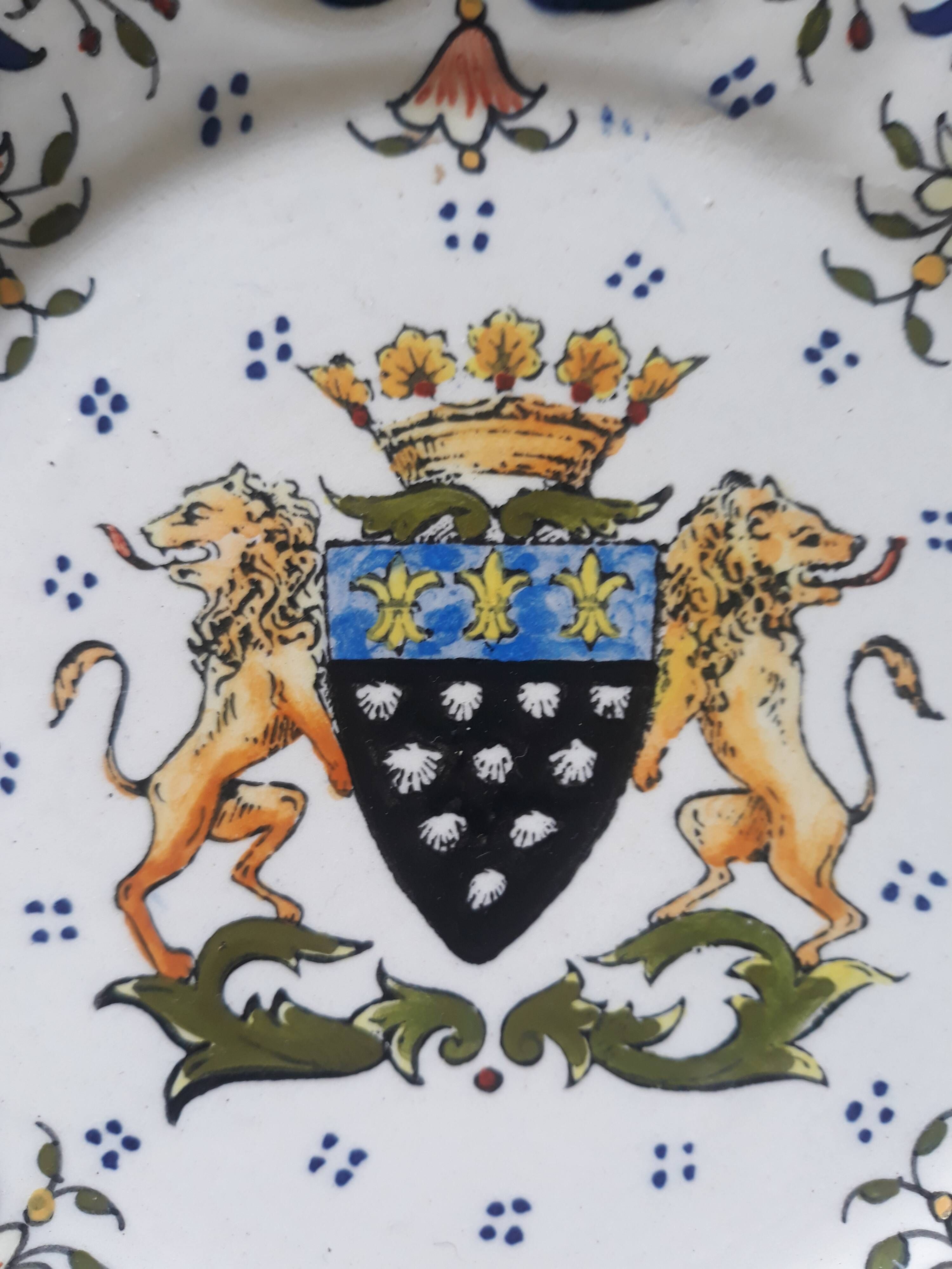 collectible plate decor Rouen Mont Saint Michel handmade