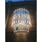 Clear “triedro” murano glass wall sconce