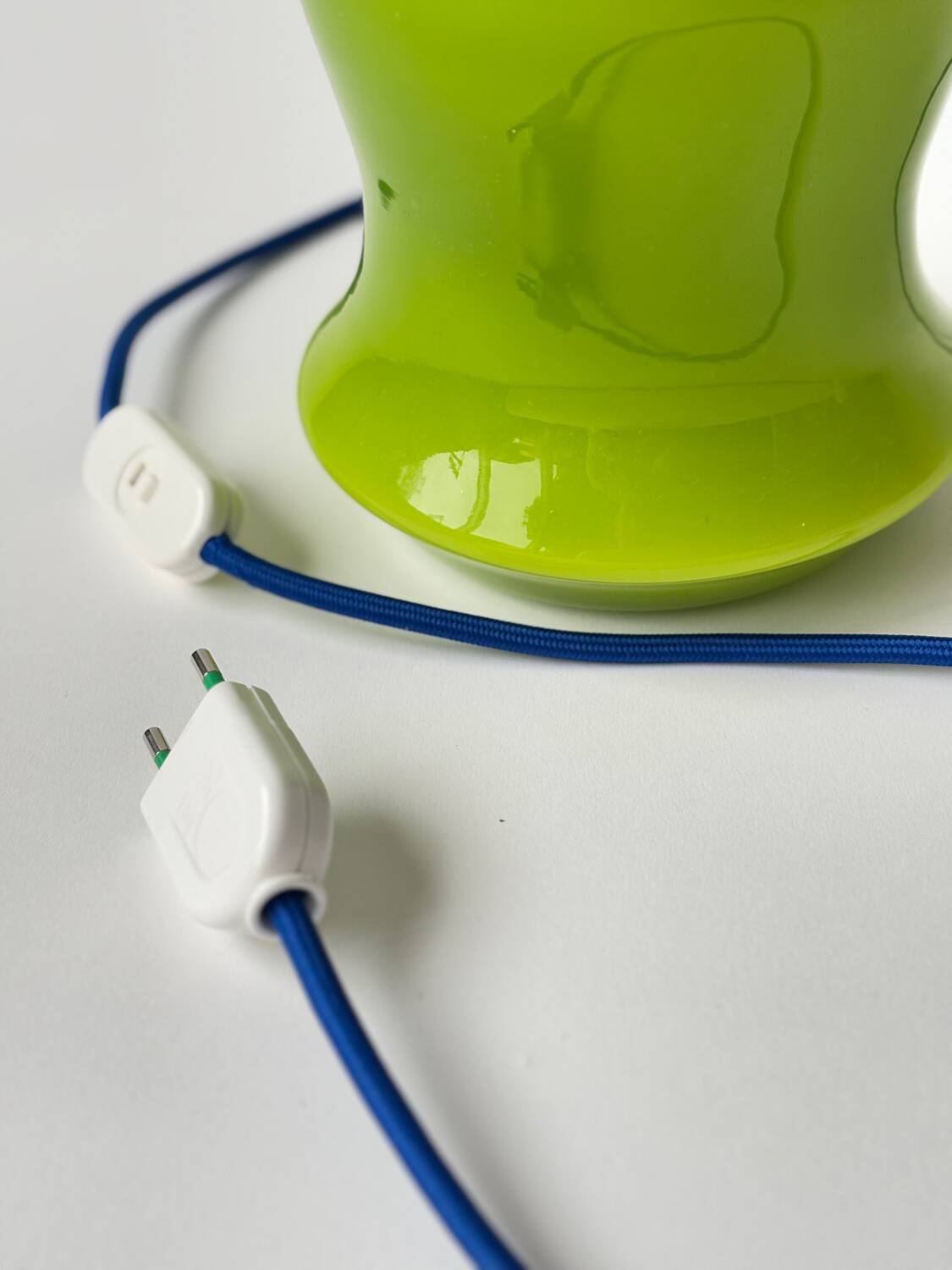 Vintage green opaline portable lamp