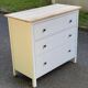 Commode scandinave blanche et bois massif avec 3 tiroirs
