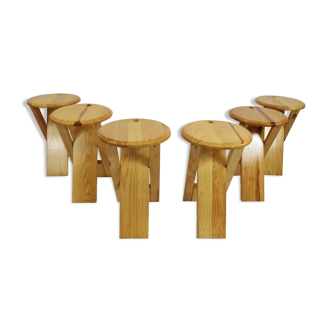 Six tabourets pliants vintage, fabriqués par Seletti