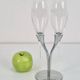 Crystal Champagne Flutes in Holder by Philippe Di Meo for Moët & Chandon, 1980s, Set of 2