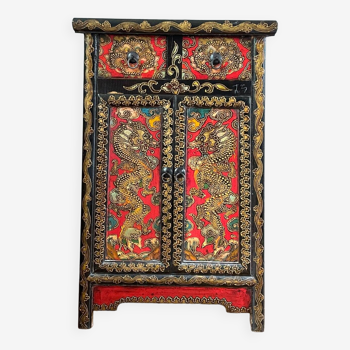 Small hand-painted Tibetan piece of furniture