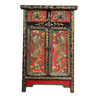 Small hand-painted Tibetan piece of furniture