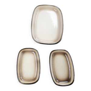 Lot de 3 plats en grès