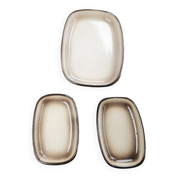 Lot de 3 plats en grès "Salins"