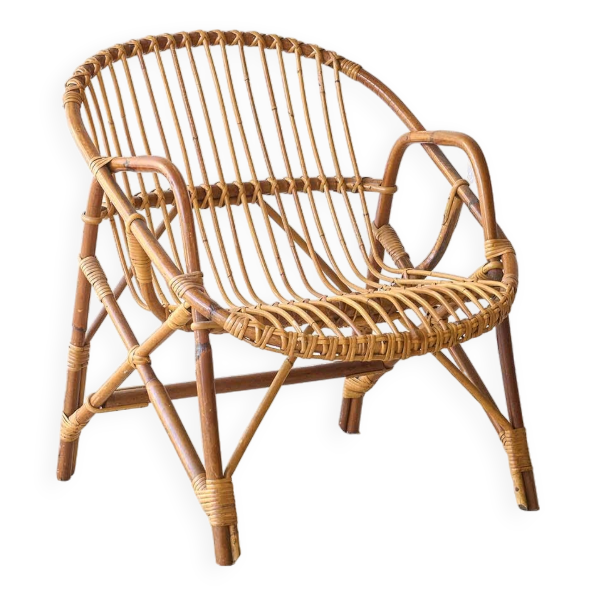 Bamboo & rattan armchair from the 1960s