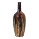 Vase en céramique émaillé multicolore signé