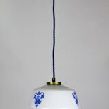 Vintage opaline glass pendant light