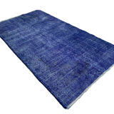 Distressed overdyed turkish rug 195 x107 cm vintage wool medium rug