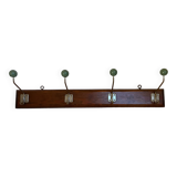 Old coat rack green balls wood metal