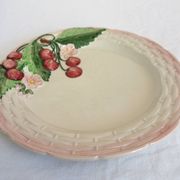 Cherry slip plate signed Francesco Guarino, 1970s