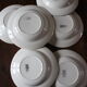 Lot 6 hollow plates Digoin Sarreguemines stripes colors
