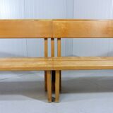 Modernist solid beech wooden pew 1960’s