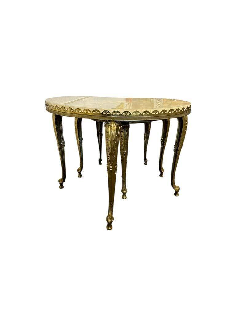 Set of 3 vintage nesting tables in onyx / side tables