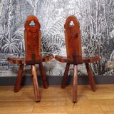 Pair of tripod mountain chairs