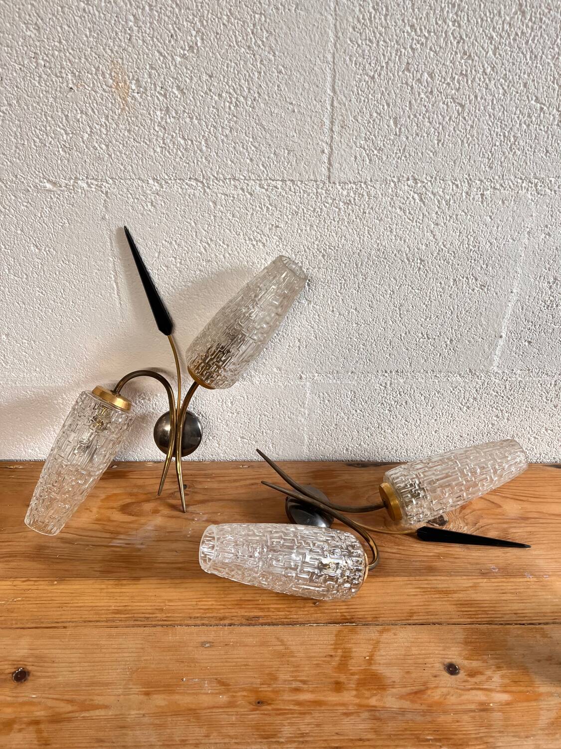 Pair of double rockabilly sconces