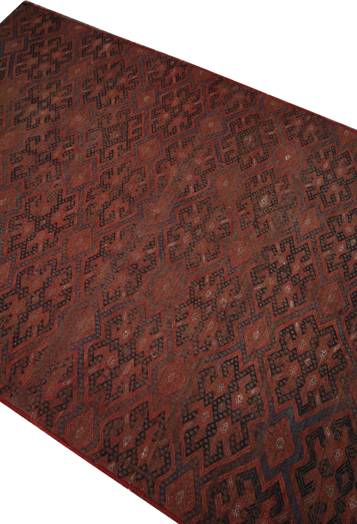 Antique Sumakh Kilim Rug, 1920s Tribal Wool Flatweave Carpet 178 x 118 cm
