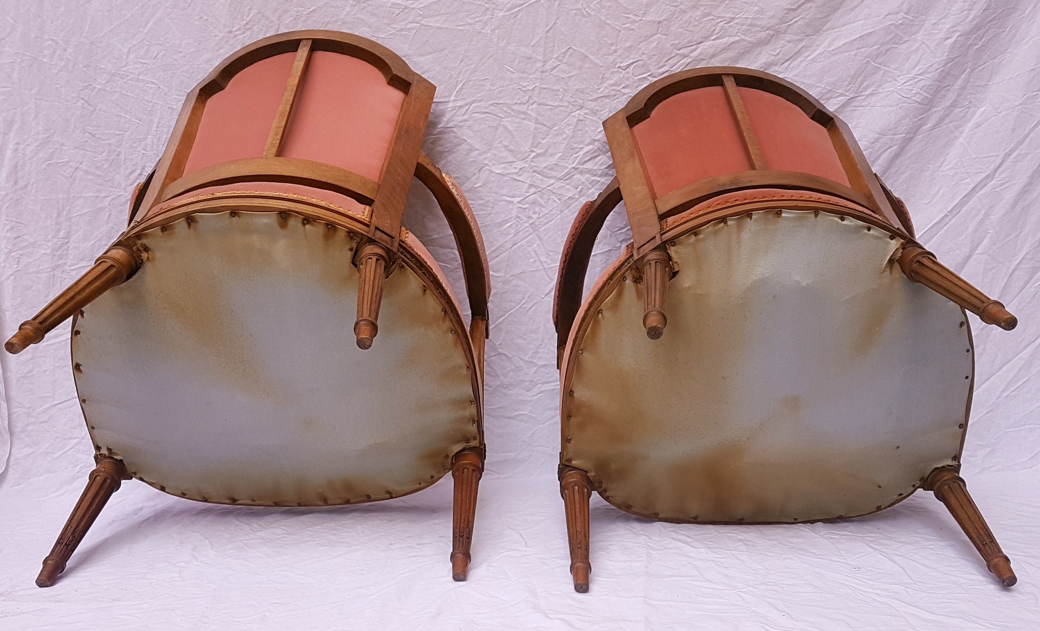 Pair of Louis XVI-style convertible armchairs