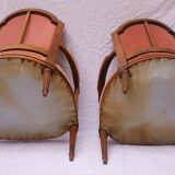 Pair of Louis XVI-style convertible armchairs