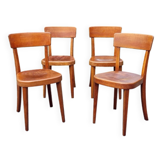 4 chaises bistrot Tschan-Baumann Suisse années 50