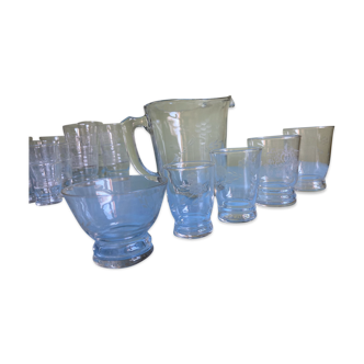 Service 34 pieces vintage glass