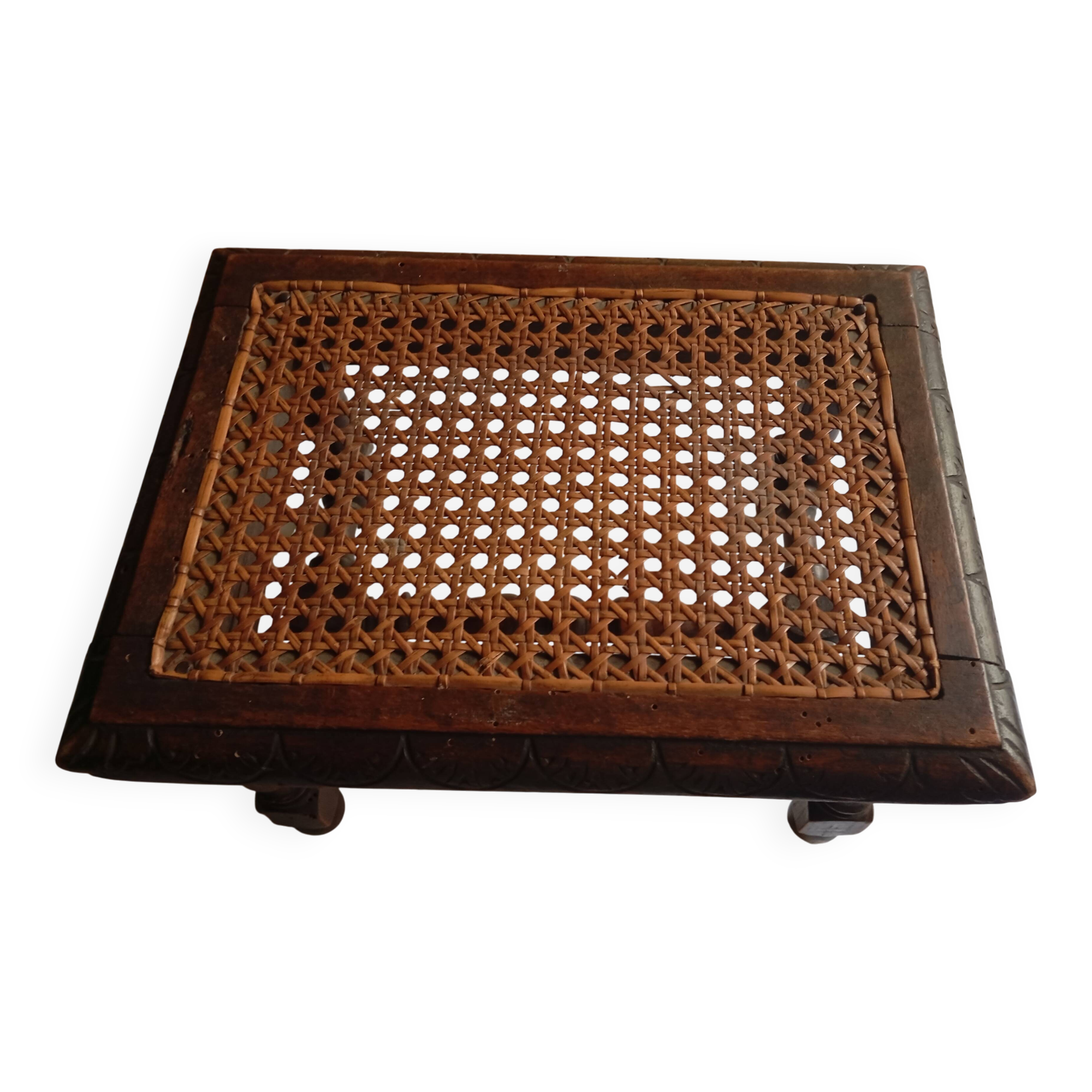 SMALL WOODEN BENCH / CANE