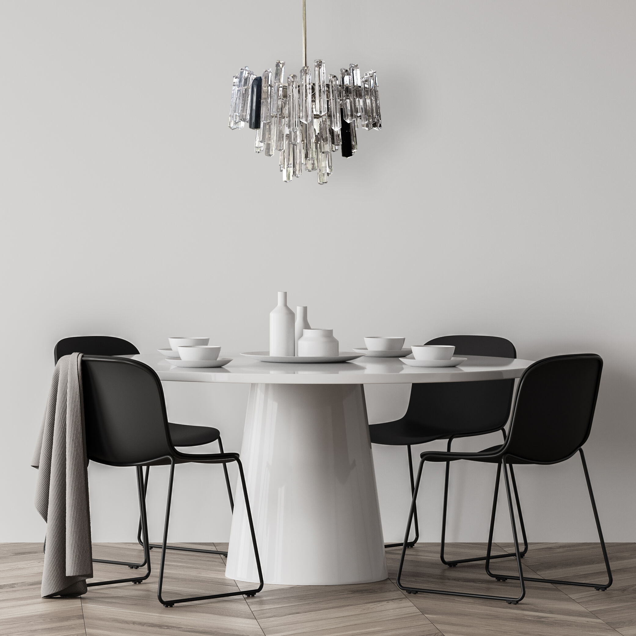 Venini trihedron chandelier in Murano glass