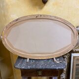 Pair of silver oval mirrors 79x46cm