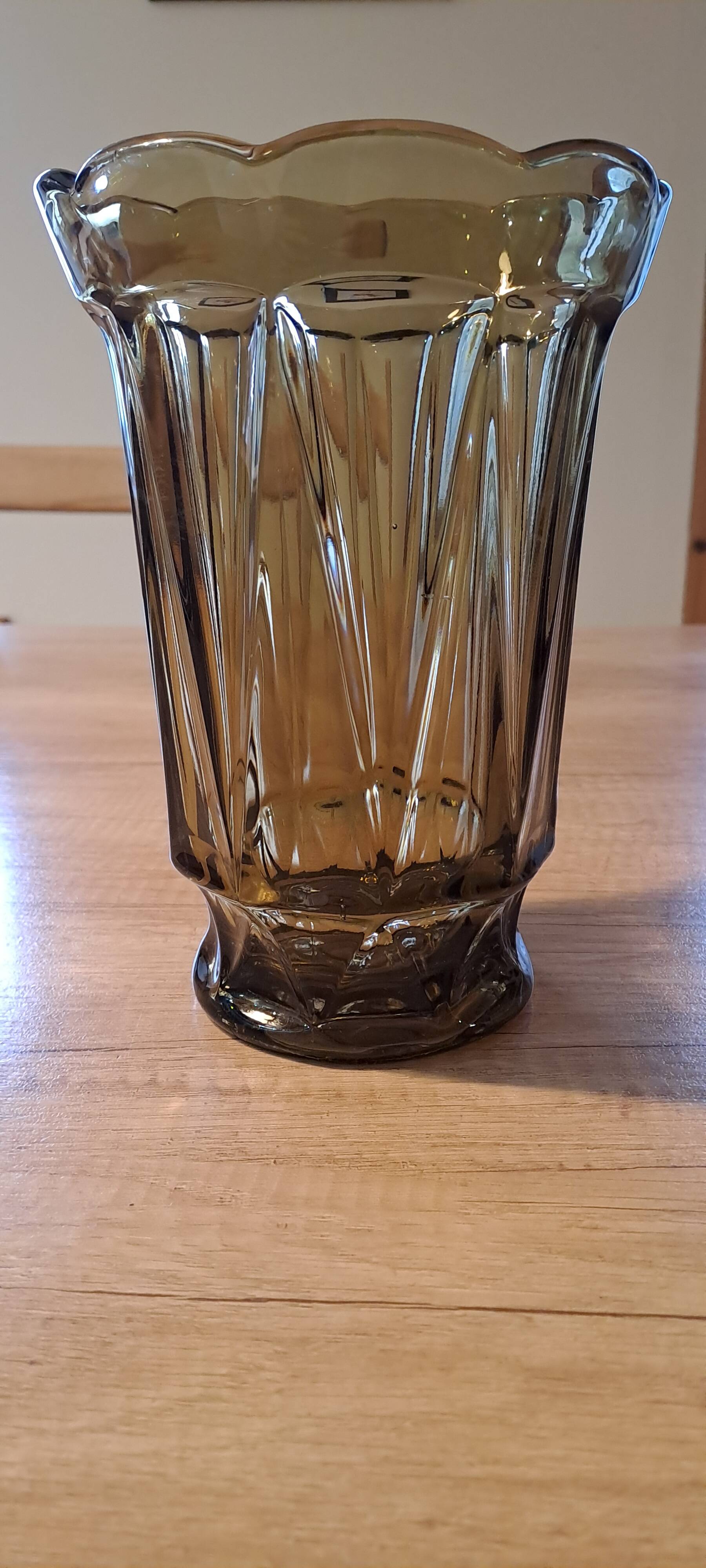Smoked glass vase from the 70s