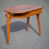 desk, tripod wooden desk, small French designer desk, modernist desk, 50's