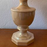 Beige glazed ceramic lamp from the 80s
