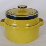 Conteneur à biscuits des années 70 jaune et bleu, Laveno Richard Ginori
