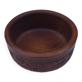 Carved wooden salad bowl