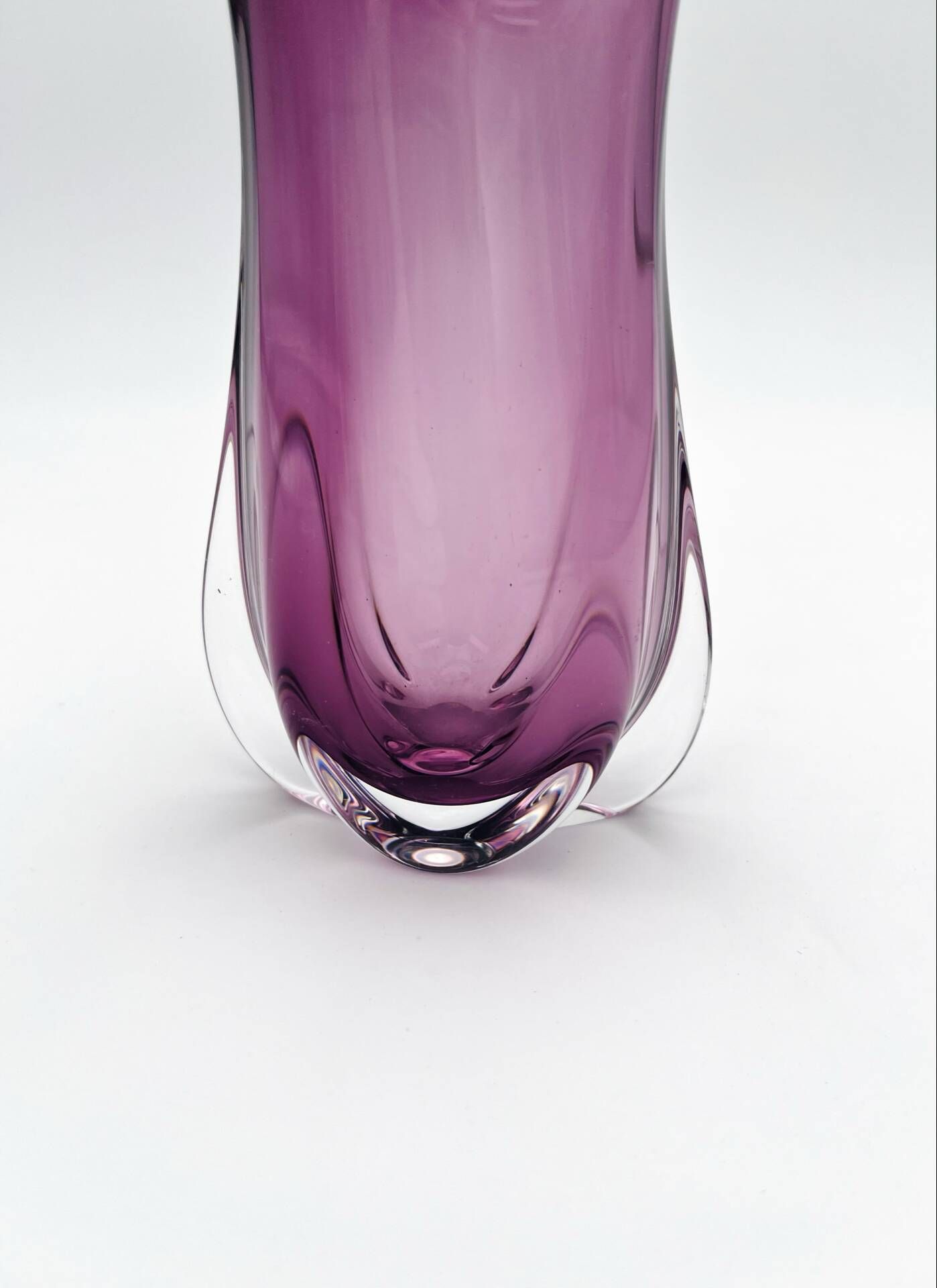 Murano Sommerso Vase Sculptural Organic Amethyst