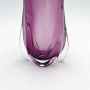 Vase sculptural organique Sommerso Murano couleur améthyste