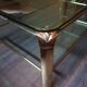 Vintage brass and glass coffee table, Italian, 70s Hollywood Regency style