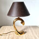 Hollywood regency brass table lamp, 1970s