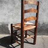 Pair of brutalist wood mulched chairs